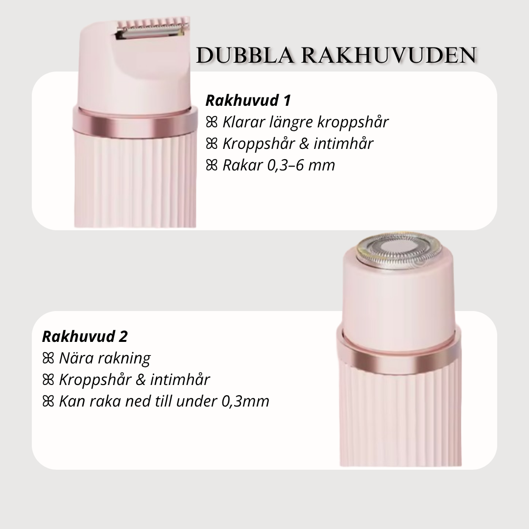 Skonsam trimmer- två rakhuvuden